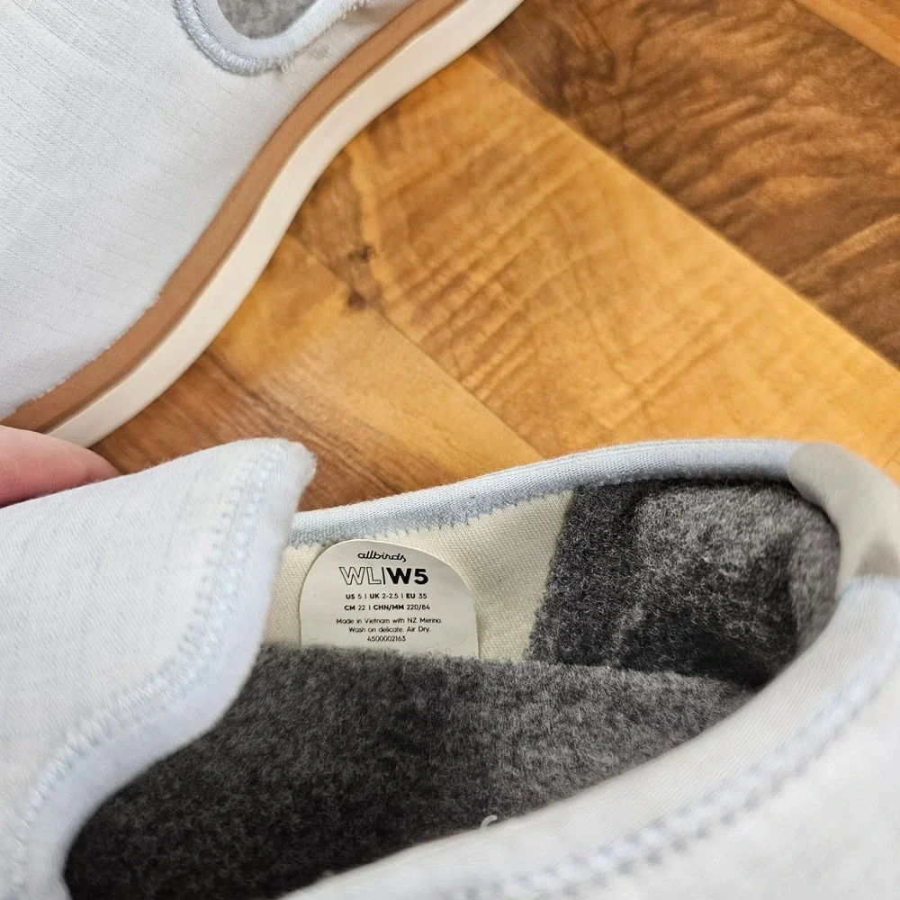 Allbirds Wool Lounger Slip-On Shoes Light Blue‎ Size 5 Casual Comfort Minimalist